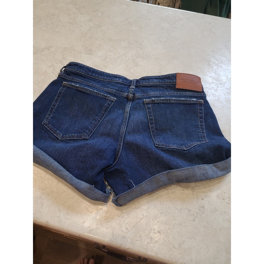 Lucky‎ Brand Boyfriend Shorts Women SZ 10/30 light distress 3" roll cuff beachy - Picture 2 of 10